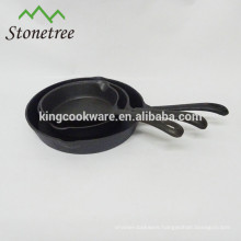 26cm black pre-seasoned cast iron square fry pan
